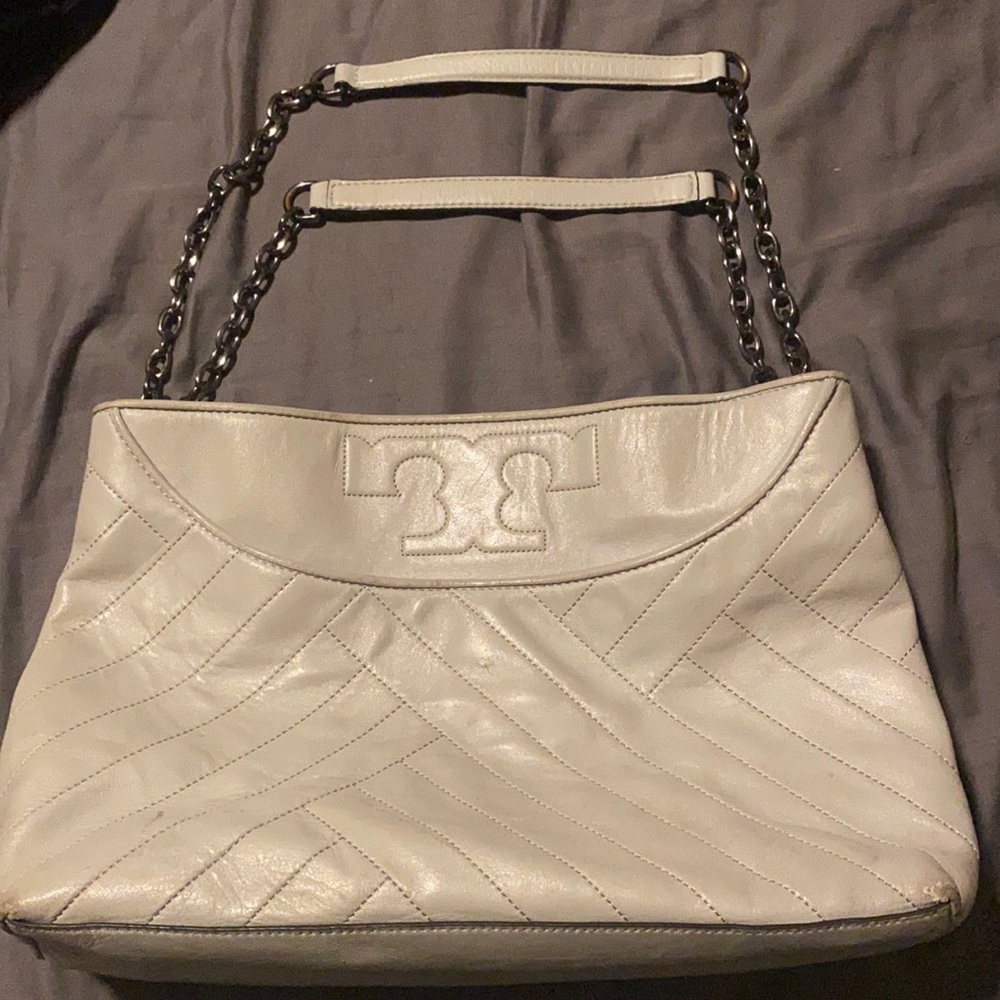 Gray Tory Burch purse